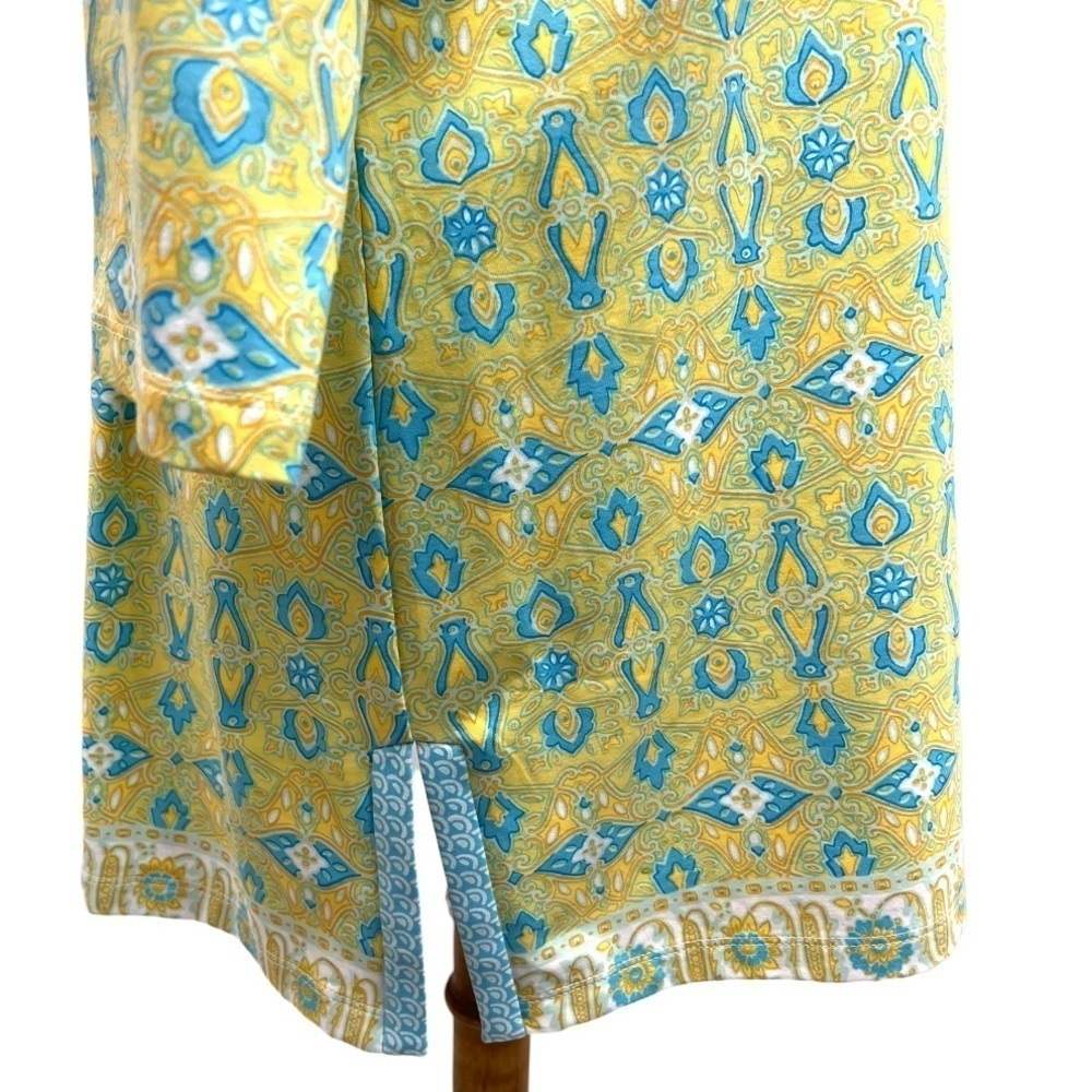 J. Mclaughlin Split Neck Printed Stretch Tunic Top - image 6